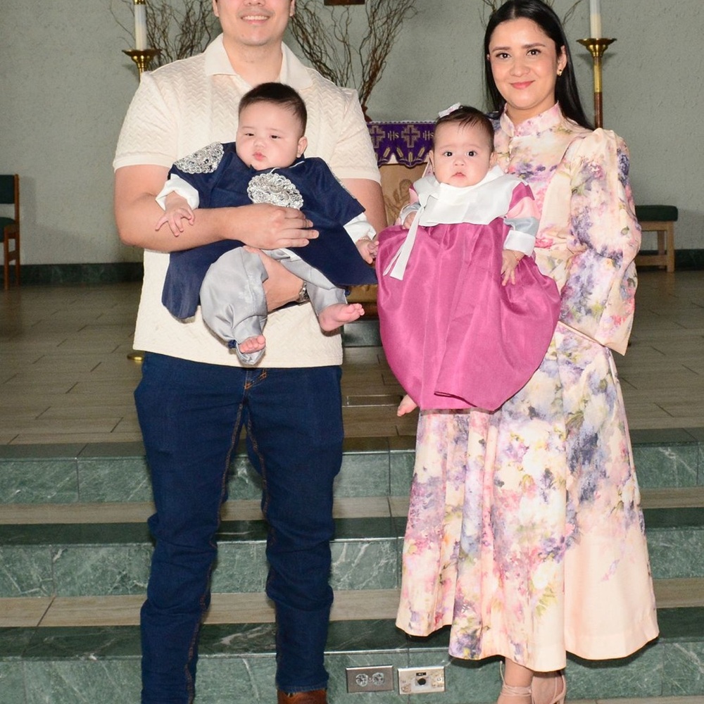 Ina Floral Pink & White Infant Hanbok-Inspired Dress